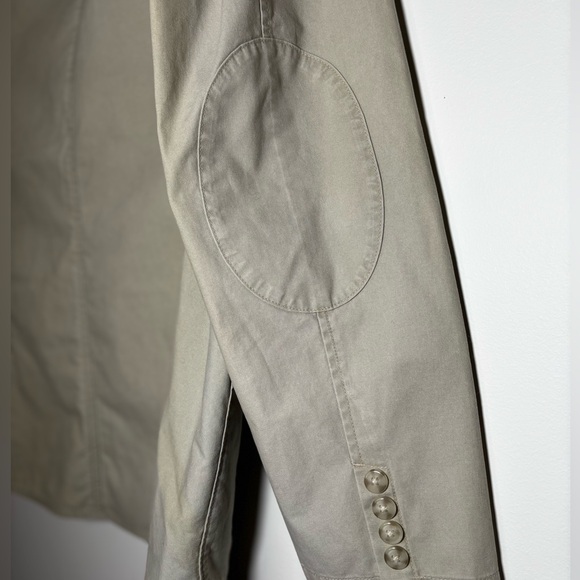 L.L. Bean Safari Field Jacket Pockets Elbow Patch Tan Neutral Khaki VTG Mens LG - Picture 5 of 16